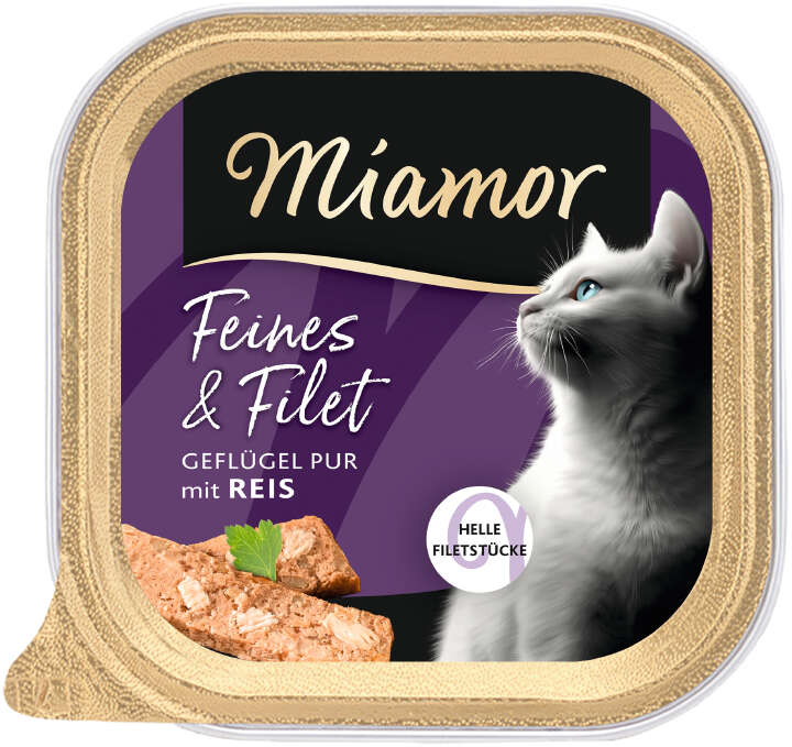 Miamor Katzen-Nassfutter Feines & Filet Geflügel Pur mit Reis